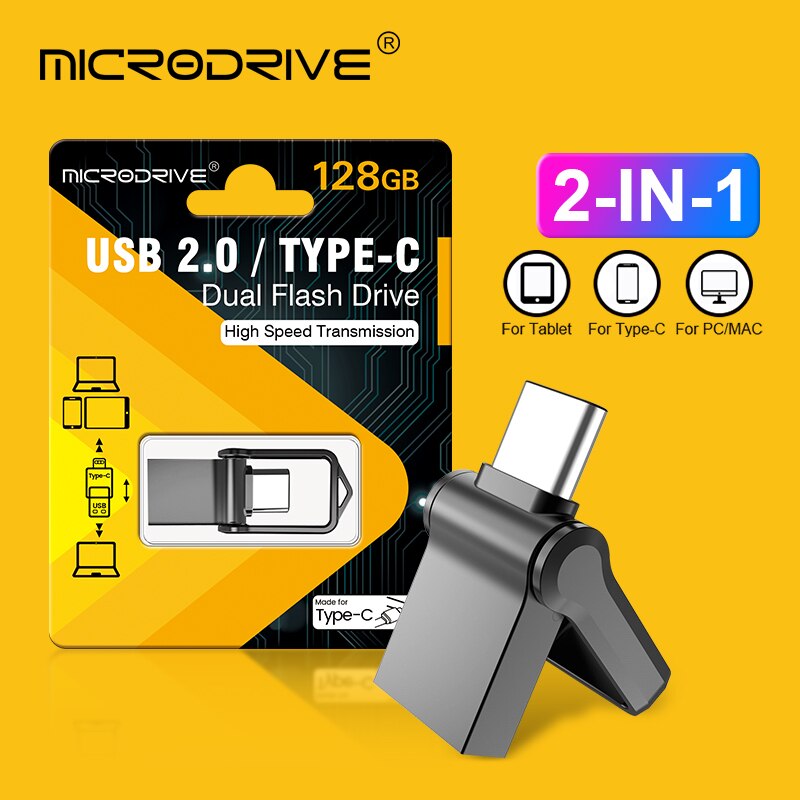 ذاكرة محمولة صغيرة 16GB 32GB 64GB 128GB Type C Ultra Dual Mini USB 2.0 ذاكرة فلاش قرص U محرك الإبهام Freeshipping