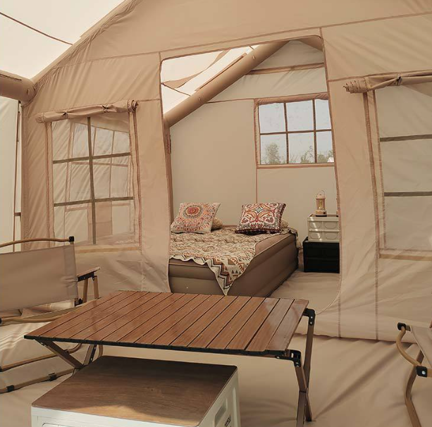 خيمة تخييم قابلة للنفخ قابلة للنفخ في الهواء الطلق  13.86 متر مربع