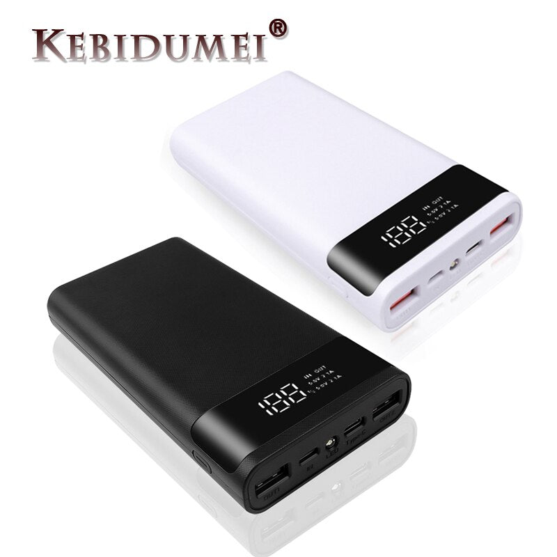 Kebidu-بطارية محمولة ، 5 فولت ، 6 × 18650 ، صندوق ، غلاف ، DIY ، نوع C ، Micro USB ، شحن سريع ، صندوق شحن الهاتف الخلوي