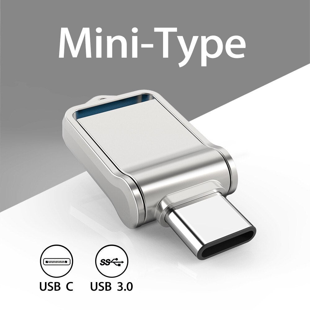 TOPESEL Mini 32GB 64GB 128GB Type C Ultra Dual USB 3.0 ذاكرة فلاش عصا الإبهام محرك يو القرص