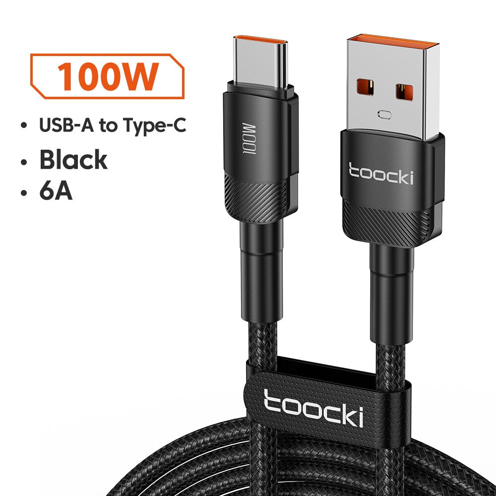 Toocki USB نوع C كابل 100W PD سريع شحن شاحن USB-C نوع-C البيانات الحبل كابل ل سامسونج هواوي P50 Xiaomi بوكو f3 0.25-3M