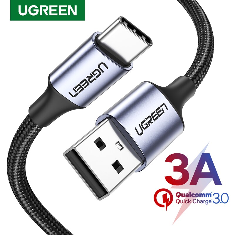 UGREEN 3A USB نوع C كابل ل شاومي Realme سامسونج شحن سريع شاحن USB C بيانات الحبل لسامسونج USB نوع-C شاحن كابل